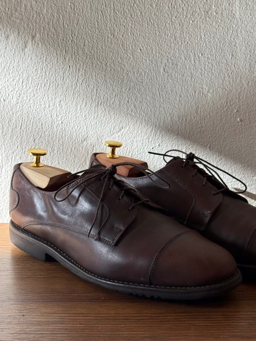 Allen Edmonds Cap Toe Oxford Dress Shoes Brown Leather Rubber Sole Mens 11 D USA
